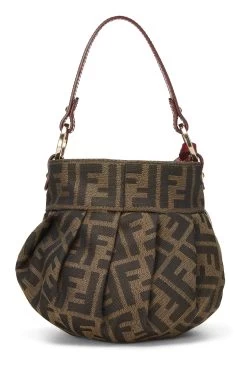 FENDI Brown Zucca Canvas Handbag Mini -Fashion clothing QBA04W3JR9000 4