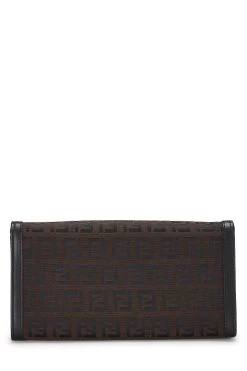 FENDI Brown Zucchino Canvas Long Wallet 6 FENDI Brown Zucchino Canvas Long Wallet -Fashion clothing QBA0LYCR0B015 3