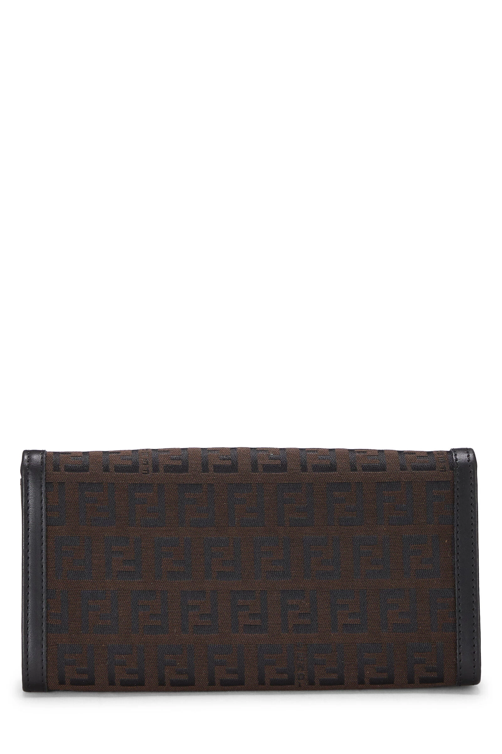 FENDI Brown Zucchino Canvas Long Wallet 3 FENDI Brown Zucchino Canvas Long Wallet - Image 3