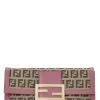 FENDI Pink Zucchino Canvas Long Wallet