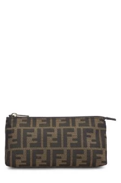 FENDI Brown Zucca Canvas Pouch