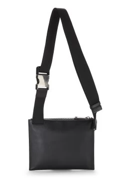 FENDI Black Zucca Leather Waist Pouch -Fashion clothing QBA0Q31LKB002 4