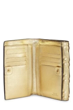 FENDI Gold Zucca Embossed Compact Wallet 7 FENDI Gold Zucca Embossed Compact Wallet -Fashion clothing QBA1A2ILDB001 4