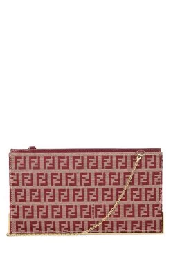 FENDI Red Zucchino Canvas Clutch -Fashion clothing QBA1JOCRRB000 4