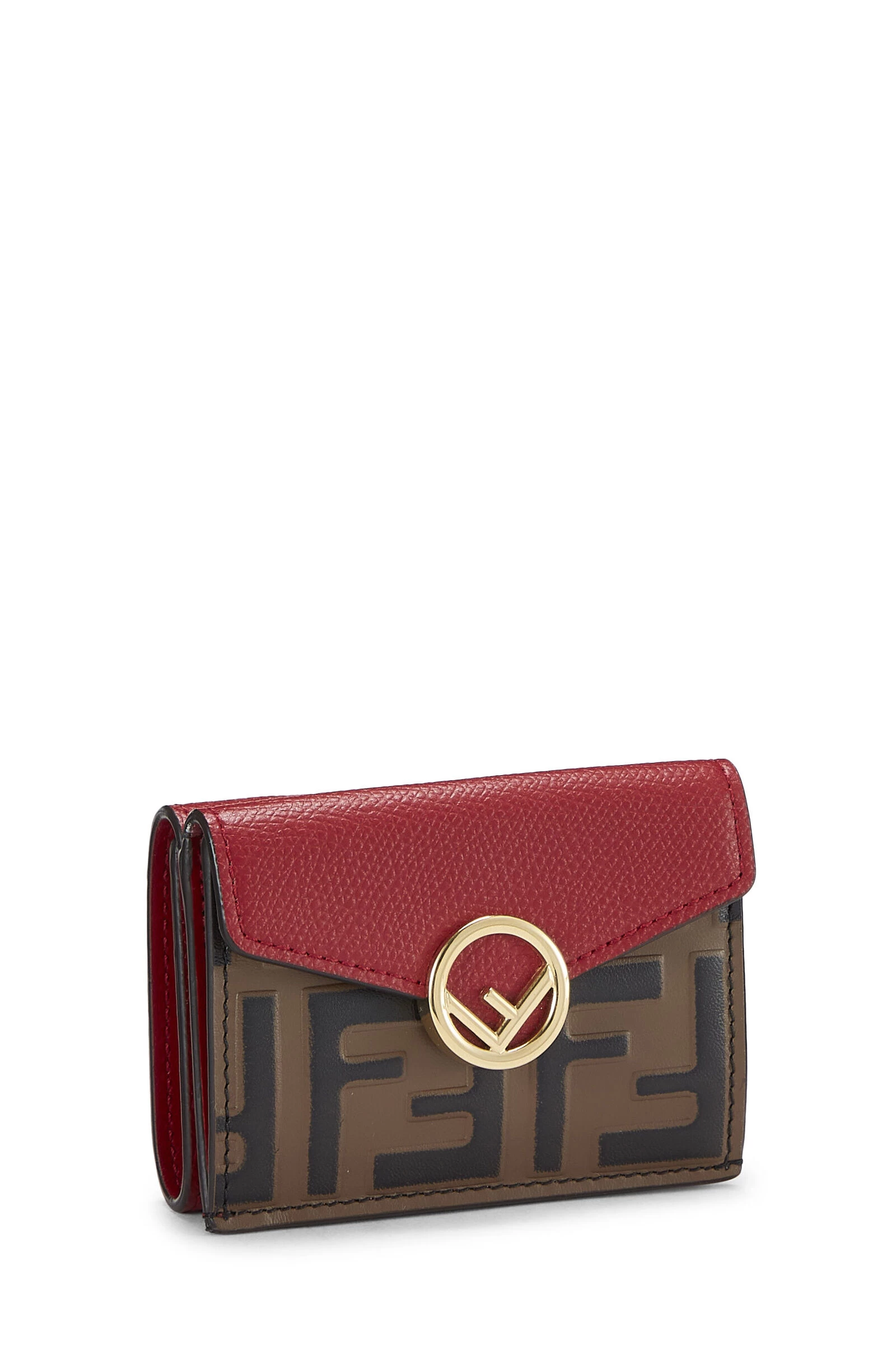 FENDI Red Leather 'FF' Compact Wallet 2 FENDI Red Leather 'FF' Compact Wallet - Image 2