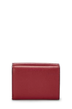 FENDI Red Leather 'FF' Compact Wallet 6 FENDI Red Leather 'FF' Compact Wallet -Fashion clothing QBA3SR1LRB000 3