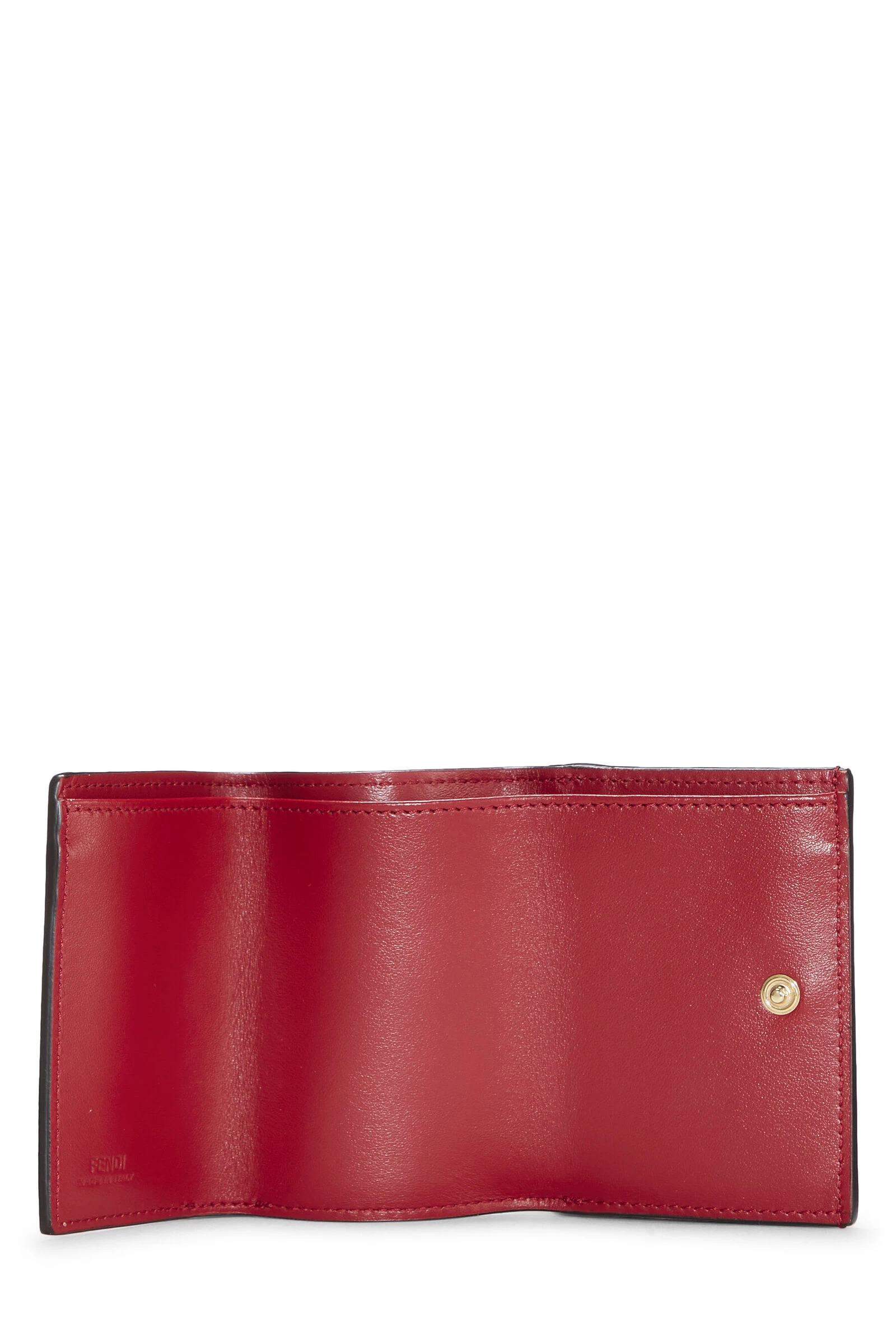 FENDI Red Leather 'FF' Compact Wallet 4 FENDI Red Leather 'FF' Compact Wallet - Image 4