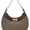FENDI Brown Zucchino Canvas Hobo Bag