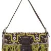 FENDI Multicolor Embroidered Canvas Baguette