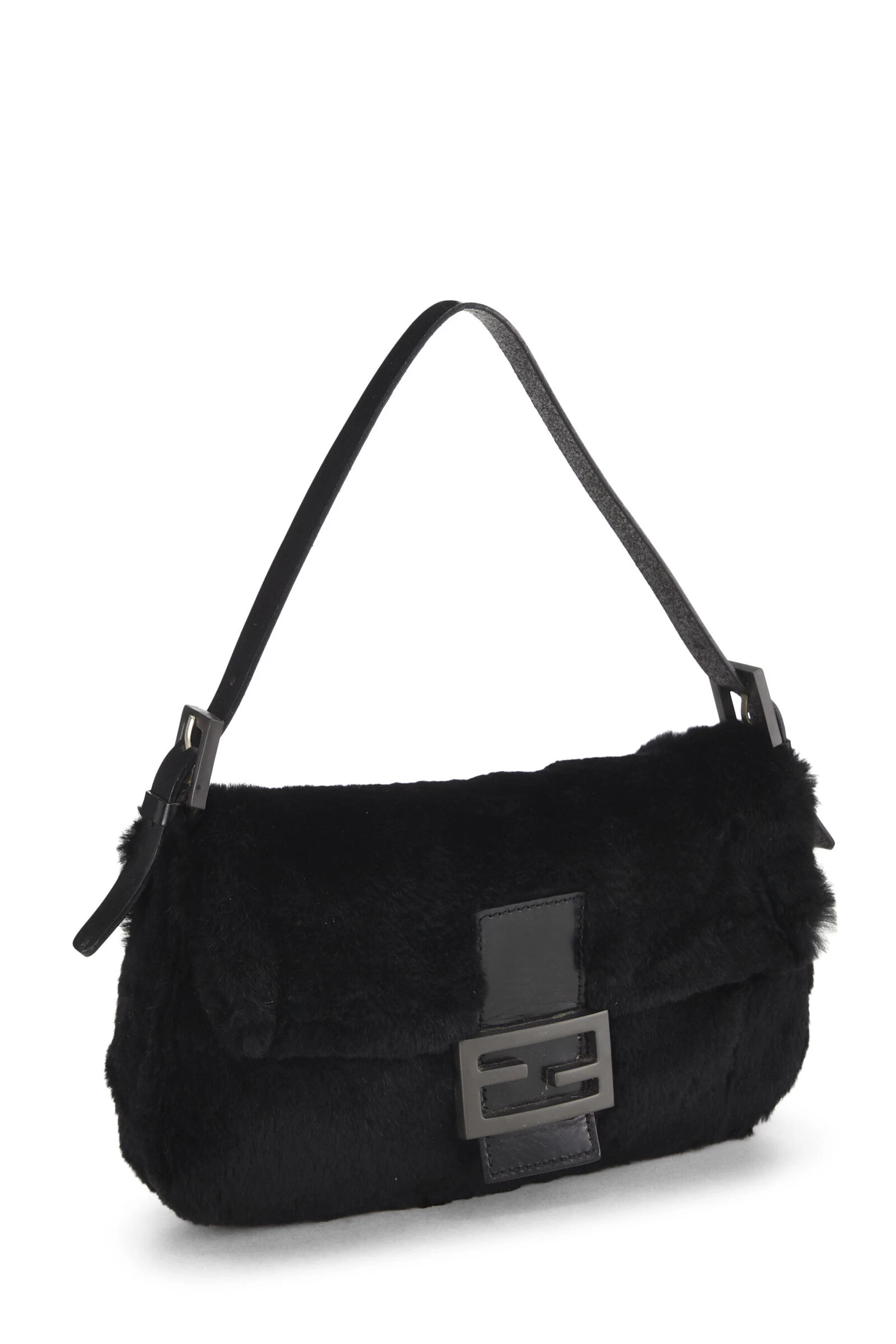 FENDI Black Fur Baguette 2 FENDI Black Fur Baguette - Image 2