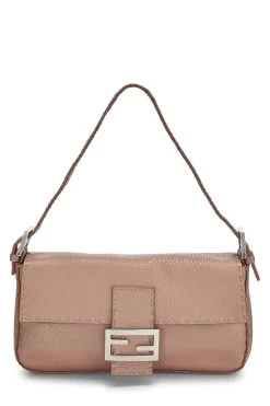 FENDI Pink Leather Selleria Baguette