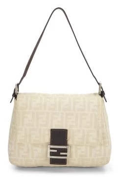 FENDI Beige Zucca Canvas Mama
