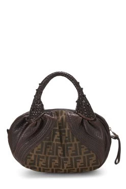 FENDI Brown Zucca Canvas & Leather Baby Spy -Fashion clothing QBB04C3J09003 4