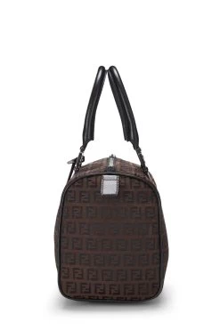 FENDI Brown & Black Zucchino Canvas Boston Bag Mini -Fashion clothing QBB04JCR09012 3