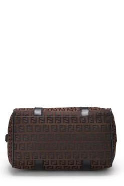 FENDI Brown & Black Zucchino Canvas Boston Bag Mini -Fashion clothing QBB04JCR09012 5