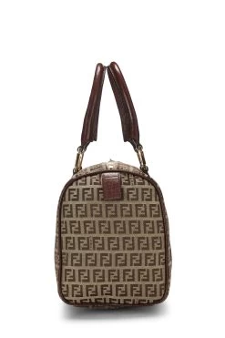 FENDI Brown Zucchino Canvas Boston Bag Mini -Fashion clothing QBB04JCR09013 3