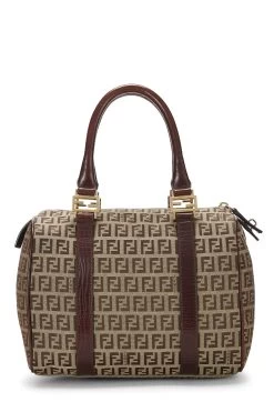 FENDI Brown Zucchino Canvas Boston Bag Mini -Fashion clothing QBB04JCR09013 4