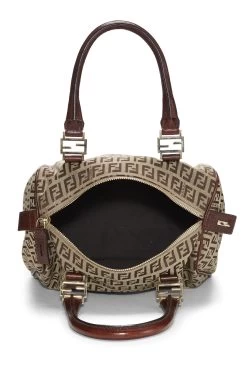 FENDI Brown Zucchino Canvas Boston Bag Mini -Fashion clothing QBB04JCR09013 6