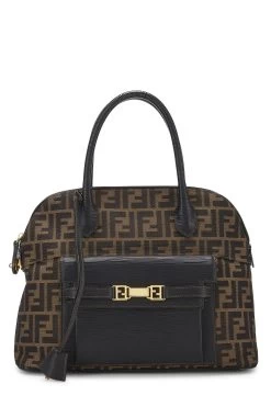 FENDI Brown Zucca Canvas Handbag