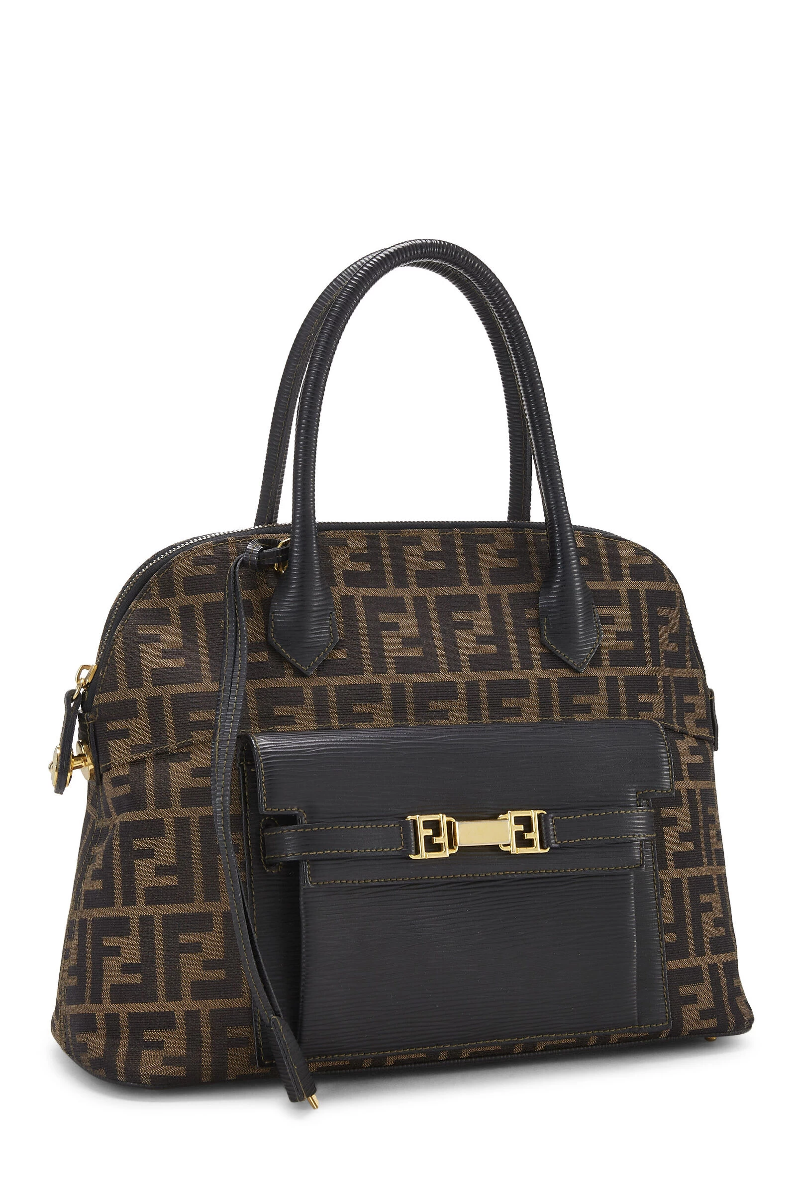 FENDI Brown Zucca Canvas Handbag 2 FENDI Brown Zucca Canvas Handbag - Image 2
