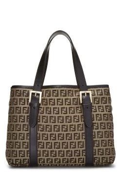 FENDI Brown Zucchino Canvas Handbag Small