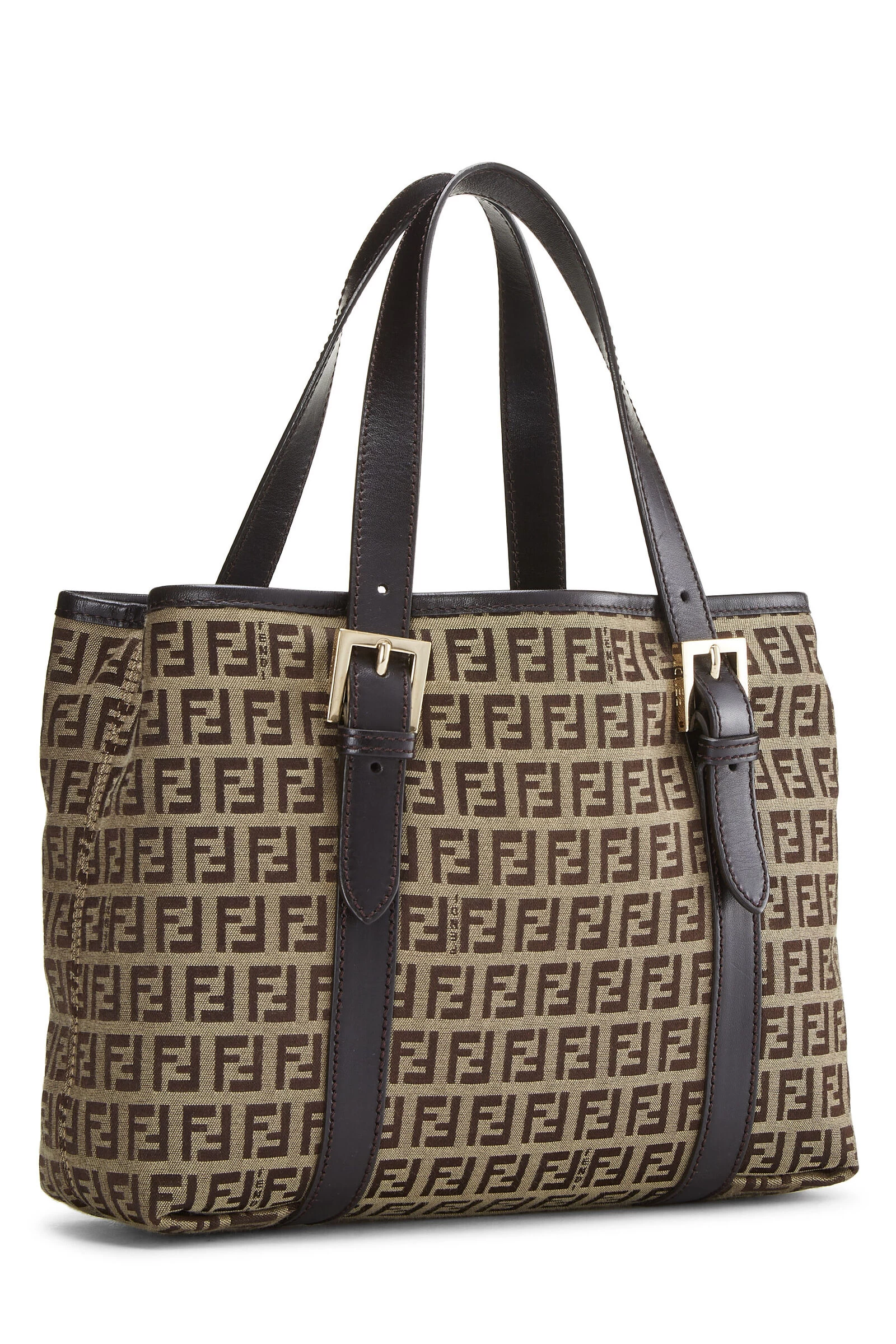 FENDI Brown Zucchino Canvas Handbag Small 2 FENDI Brown Zucchino Canvas Handbag Small - Image 2