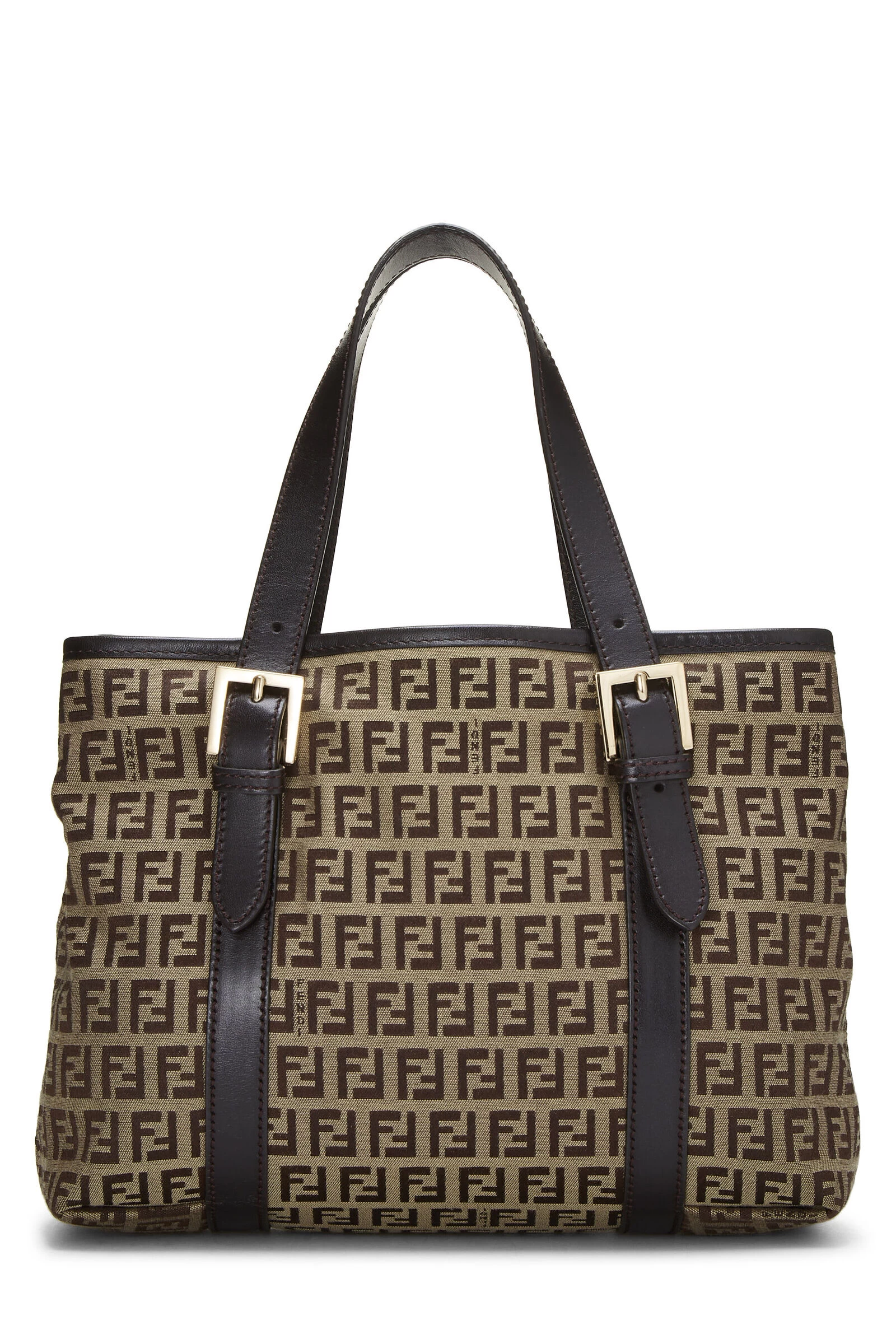 FENDI Brown Zucchino Canvas Handbag Small 4 FENDI Brown Zucchino Canvas Handbag Small - Image 4