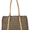 FENDI Beige Zucchino Canvas Handbag