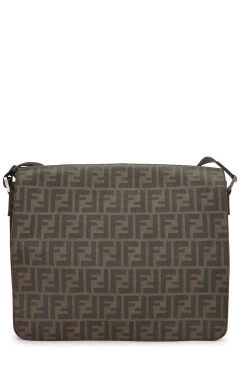 FENDI Brown Zucca Coated Canvas Messenger Large