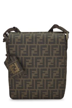 FENDI Brown Zucca Coated Canvas Messenger Medium