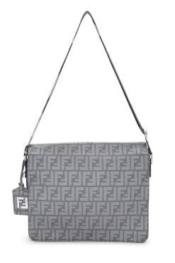 FENDI Grey Zucca Coated Canvas Messenger Large