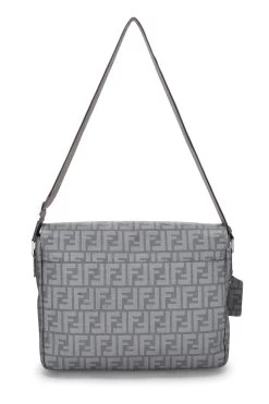 FENDI Grey Zucca Coated Canvas Messenger Large -Fashion clothing QBB0510LE5001 4