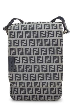 FENDI Navy Zucchino Canvas Messenger Bag