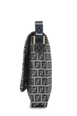 FENDI Navy Zucchino Canvas Messenger Bag -Fashion clothing QBB051CRNB001 3