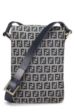 FENDI Navy Zucchino Canvas Messenger Bag -Fashion clothing QBB051CRNB001 4