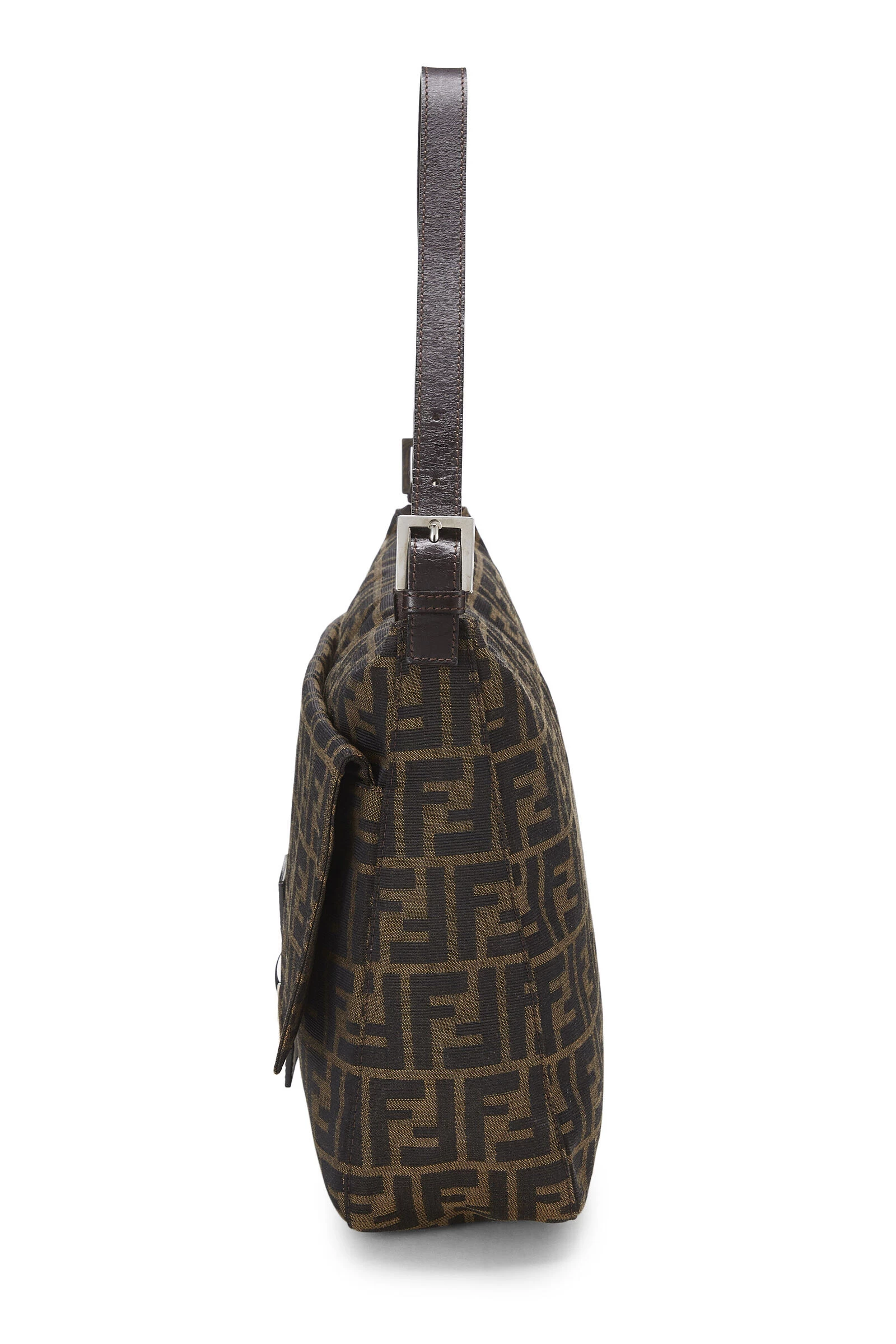FENDI Brown Zucca Canvas Shoulder Bag Large 3 FENDI Brown Zucca Canvas Shoulder Bag Large - Image 3