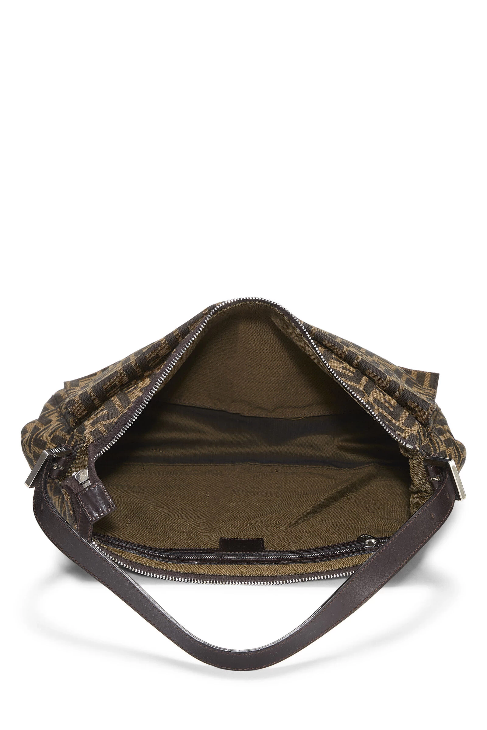 FENDI Brown Zucca Canvas Shoulder Bag Large 6 FENDI Brown Zucca Canvas Shoulder Bag Large - Image 6