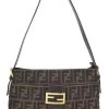 FENDI Brown Zucca Canvas Shoulder Bag