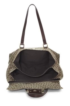 FENDI Brown Nylon Zucchino Shoulder Bag Large -Fashion clothing QBB059CR05002 6