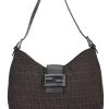 FENDI Brown Zucchino Canvas Shoulder Bag
