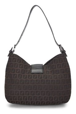 FENDI Brown Zucchino Canvas Shoulder Bag -Fashion clothing QBB059CR0B112 4