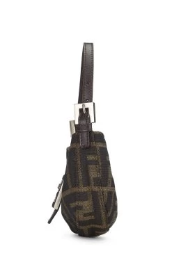 FENDI Brown Zucca Canvas Croissant Mini -Fashion clothing QBB08N3J09018 3