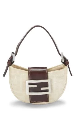 FENDI Beige Zucca Croissant Mini