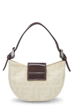 FENDI Beige Zucca Croissant Mini -Fashion clothing QBB08N3JI9003 4