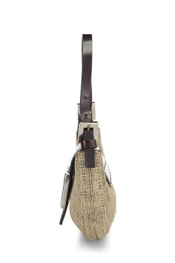 FENDI Beige Canvas Croissant Mini -Fashion clothing QBB08NQEI9000 3