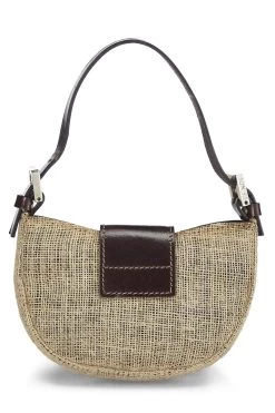 FENDI Beige Canvas Croissant Mini -Fashion clothing QBB08NQEI9000 4