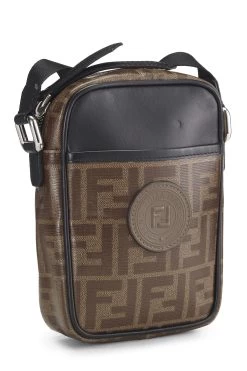 FENDI Black & Brown Zucca Coated Canvas Crossbody Bag -Fashion clothing QBB08O0LKB002 2