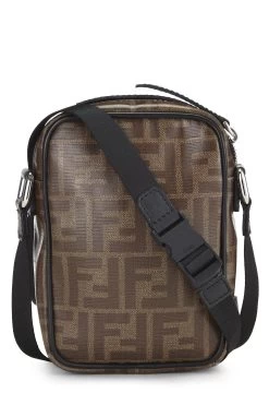 FENDI Black & Brown Zucca Coated Canvas Crossbody Bag -Fashion clothing QBB08O0LKB002 4