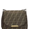 FENDI Brown Zucca Canvas Crossbody Bag