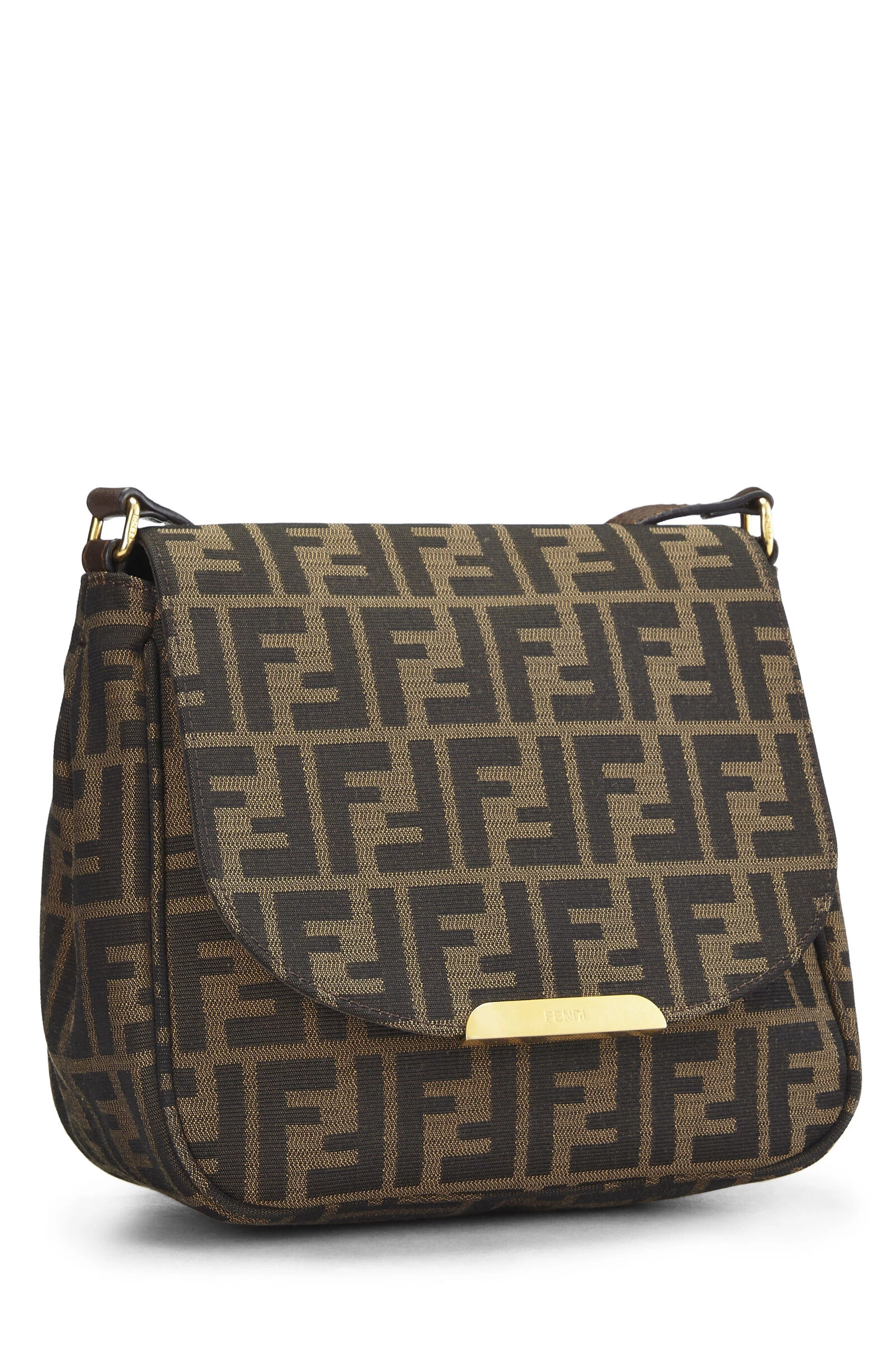 FENDI Brown Zucca Canvas Crossbody Bag 2 FENDI Brown Zucca Canvas Crossbody Bag - Image 2